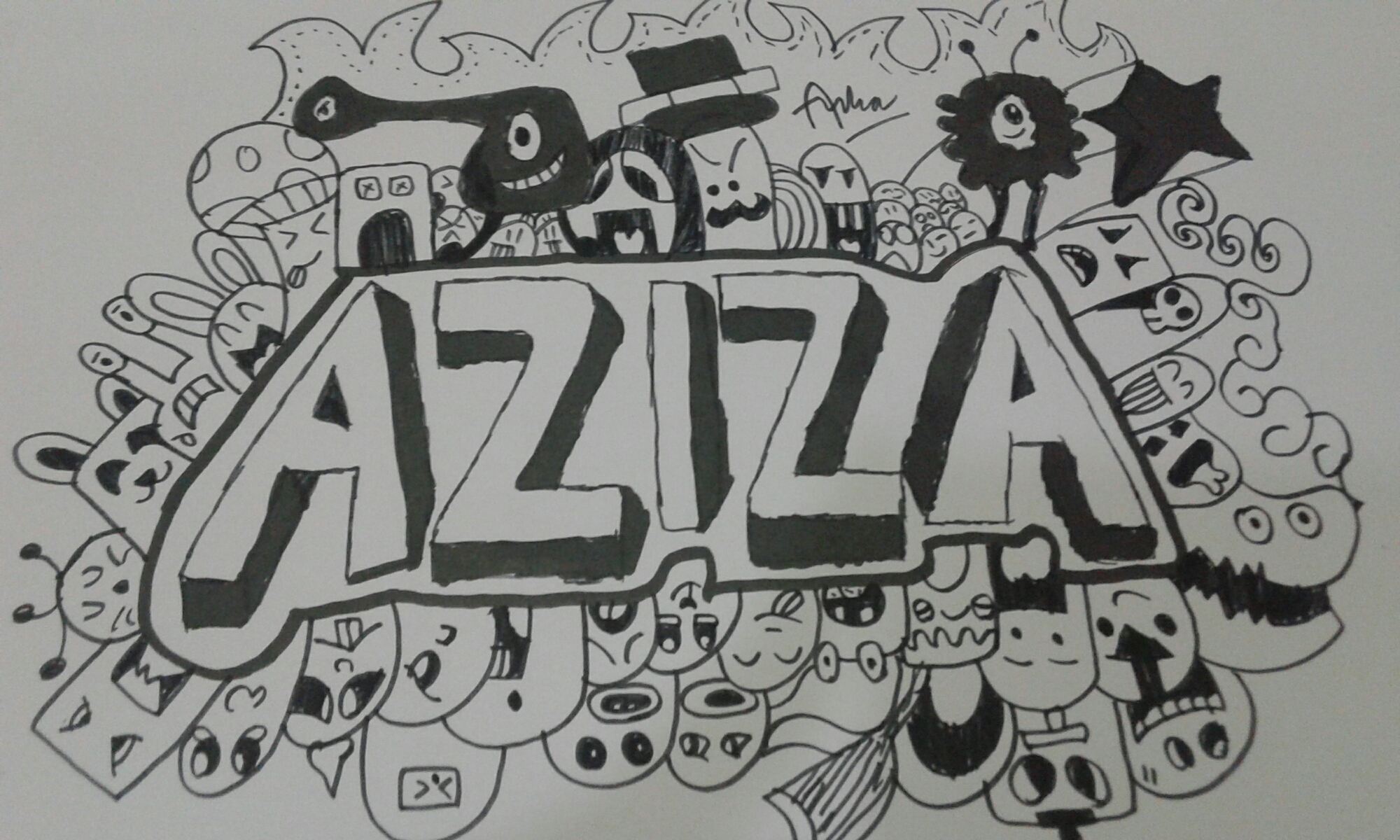 To Make Doodle Art Monster Azizasafirazai
